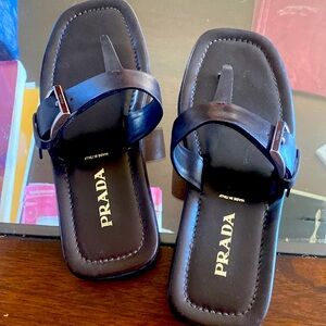 Prada leather thong sandal/shoes